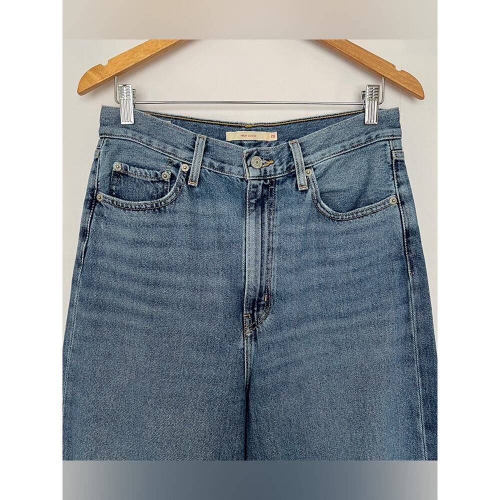 Levi’s Premium Denim Wide Leg High Waist High Loose Jean Distressed Size 29 Blue - Picture 3 of 16